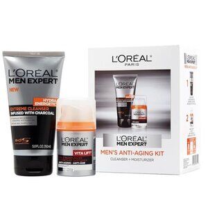 Men Expert Charcoal Facial Cleanser & Anti-Wrinkle & Firming Face Moisturizer